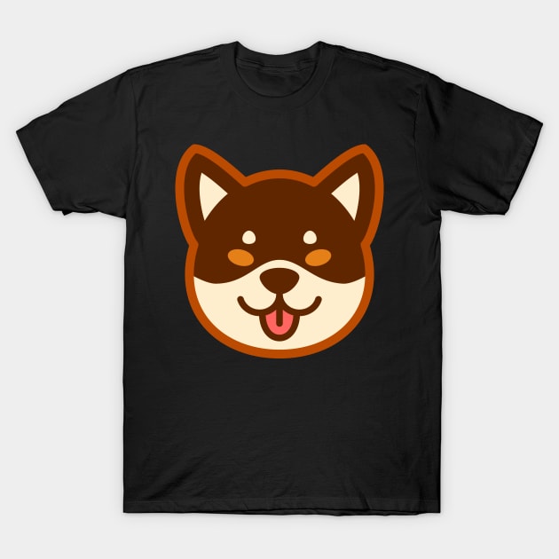 Brown Shiba: Eyes open tongue T-Shirt by Red Wolf